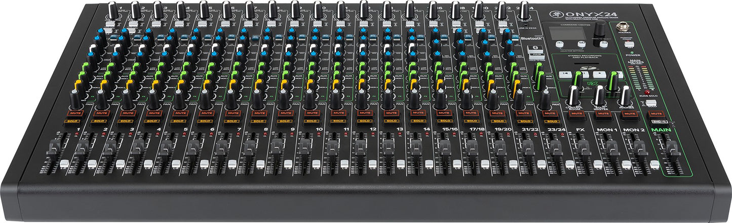 Mackie ONYX24 24-Channel Analog Mixer w/USB/3-Band EQ+Bluetooth+4) Wireless Mics