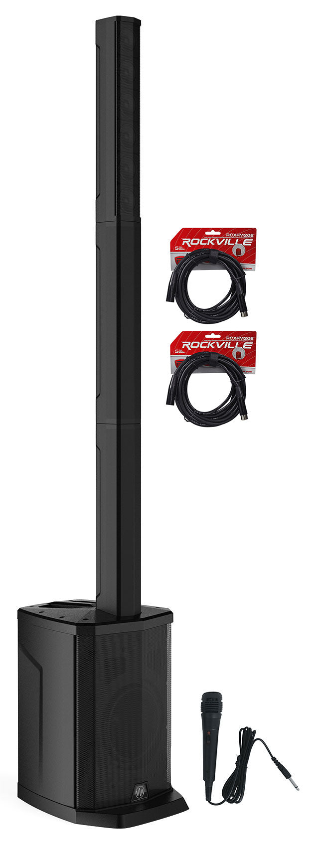 Gemini WPX-2000TOGO Rechargeable DJ/PA Line Array Speaker+Sub+Mic+XLR Cables