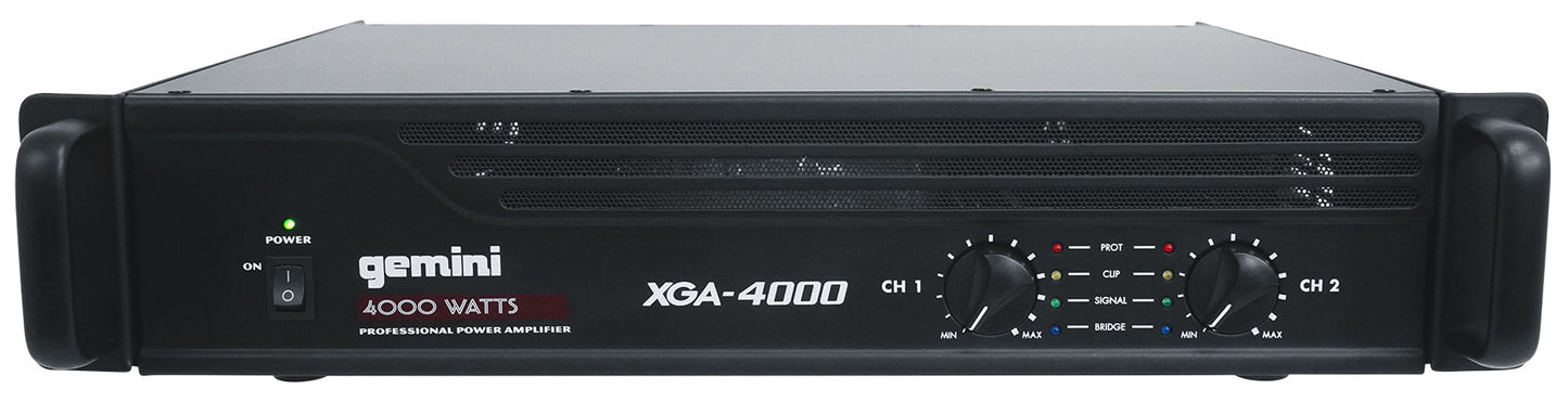 Gemini XGA-4000 4000w Pro DJ/PA Live Sound Power Amplifier+XLR Cables XGA4000