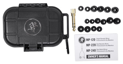Mackie MP-220 Dual Dynamic Driver Pro In-Ear Monitors+Molded Carry Case+Backpack