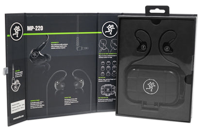 Mackie MP-220 Dual Dynamic Driver Pro In-Ear Monitors+Molded Carry Case+Backpack