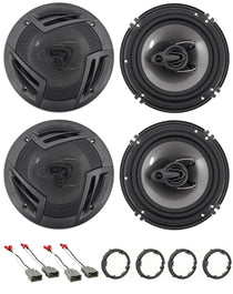 RV6.3A 6.5" Car Speakers 4-Pack + Honda Civic Harness & Adapter Bundle