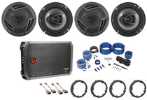RV6.3A 6.5" Car Speakers 4-Pack + 4‑Channel Amplifier Bundle