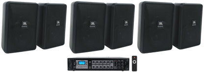JBL Control 23-1 Black 6-Pack + RCS180-6 6-Zone Amplifier Bundle