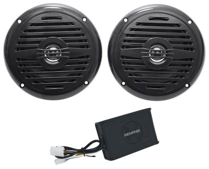 MS525B Black 5.25" Marine Speakers + MX150.2-24V Amplifier Bundle