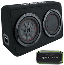 KICKER 48TCWRT82 CompRT 8" 600w Shallow Car Subwoofer+Sub Box+Home Speaker