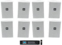 JBL Control 23-1 White 8-Pack + RCS180-6 6-Zone Amplifier Bundle