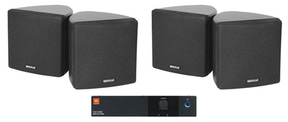 JBL CSA 140Z Commercial 70v Amplifier Amp+(4) 3.5" Black Cube Speakers CSA140Z