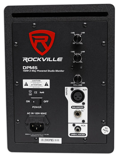 DPM5W White 2-Pack + RVSM5 White Stands Bundle