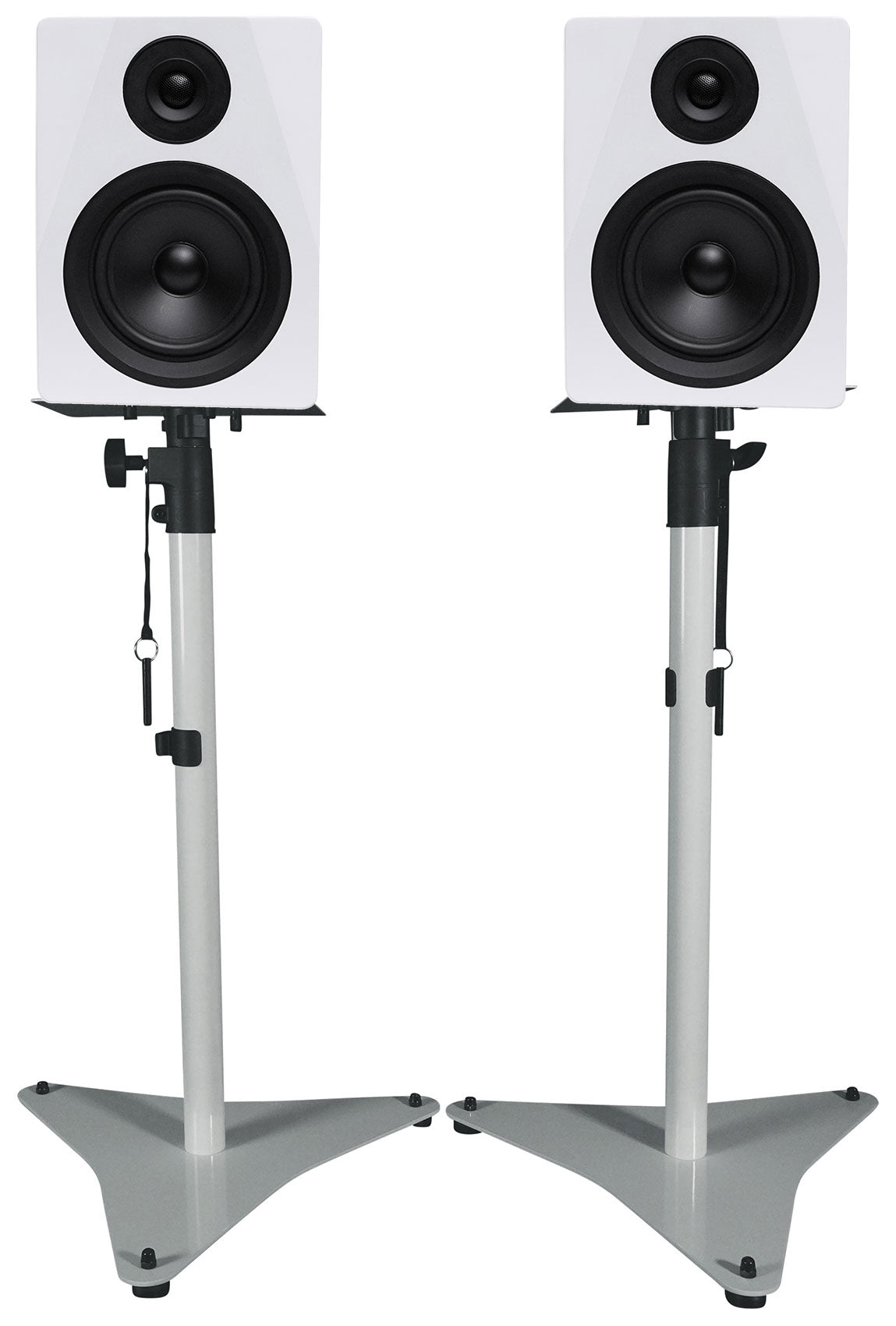 DPM5W White 2-Pack + RVSM5 White Stands Bundle