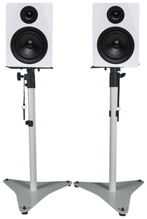 DPM5W White 2-Pack + RVSM5 White Stands Bundle