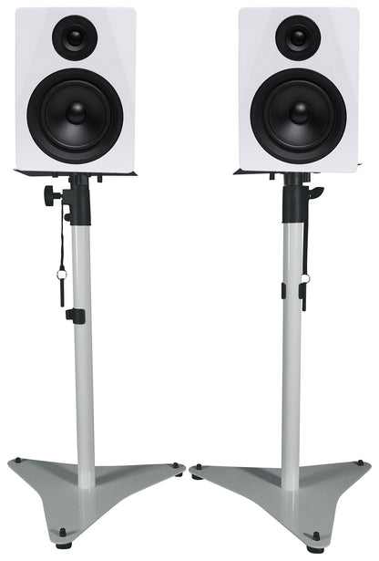 DPM5W White 2-Pack + RVSM5 White Stands Bundle