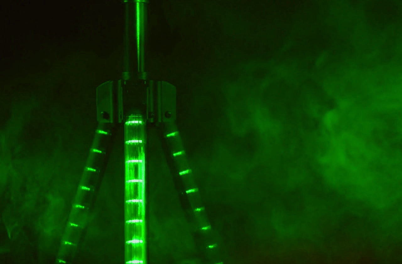 (2) Technical Pro PT3LED Rechargeable RGBWY LED Tripod DJ Speaker Stands+Bag