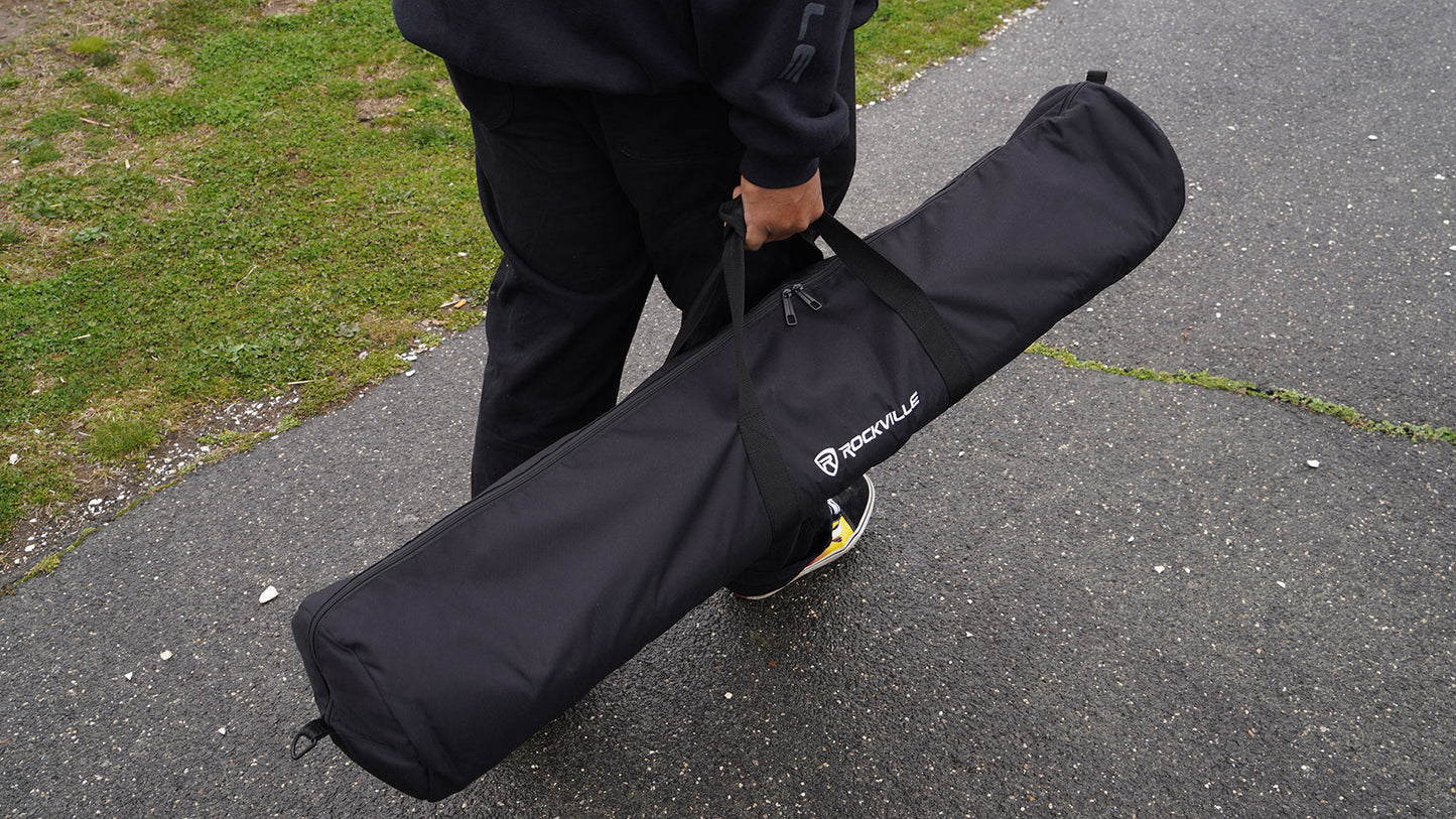 (2) Technical Pro PT3LED Rechargeable RGBWY LED Tripod DJ Speaker Stands+Bag