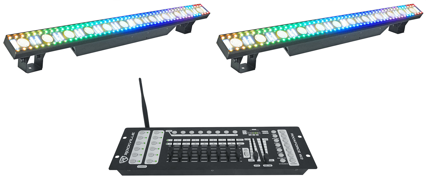Pixel Hybrid Bar 2-Pack + ROCKFORCE W2 DMX Controller Bundle
