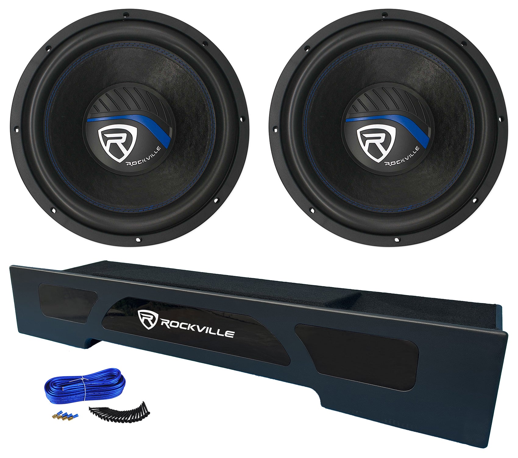 K5 12" 2-Ohm Subwoofers 2-Pack + Dual 12" Ford Super Crew Box Bundle