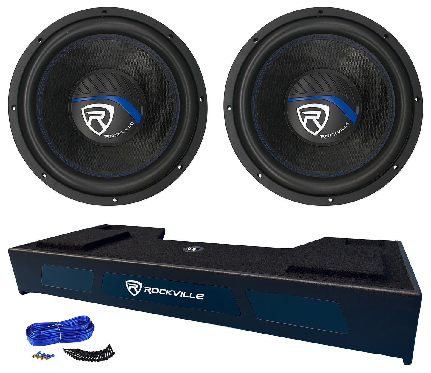 K5 12" 2-Ohm Subwoofers 2-Pack + Dual 12" Dodge Ram Crew Cab Box Bundle