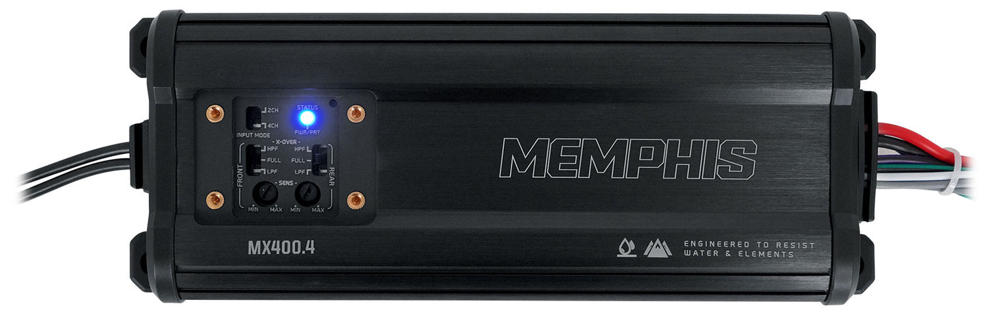 Memphis Audio MX400.4 400w RMS 4 Channel UTV ATV Amplifier+Amp Wire Kit