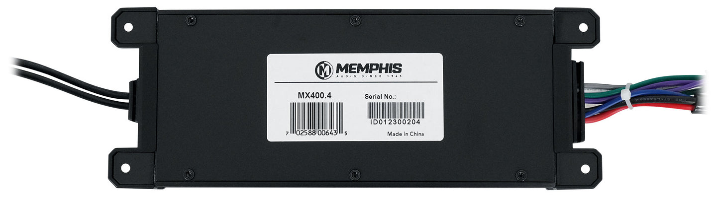 Memphis Audio MX400.4 400w RMS 4 Channel UTV ATV Amplifier+Amp Wire Kit