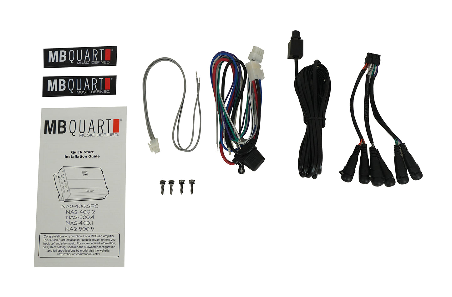 MB Quart NA2-500.5 500 Watt 5-Channel Amplifier+Amp Wire Kit For ATV/UTV/RZR