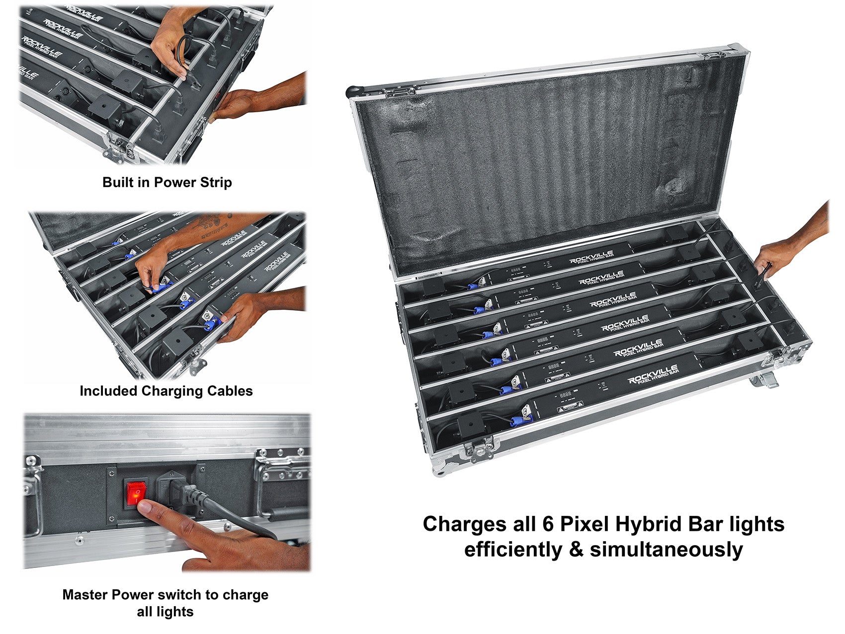 Pixel Hybrid Pack 6-Pack + ROCKFORCE W4 DMX Controller Bundle