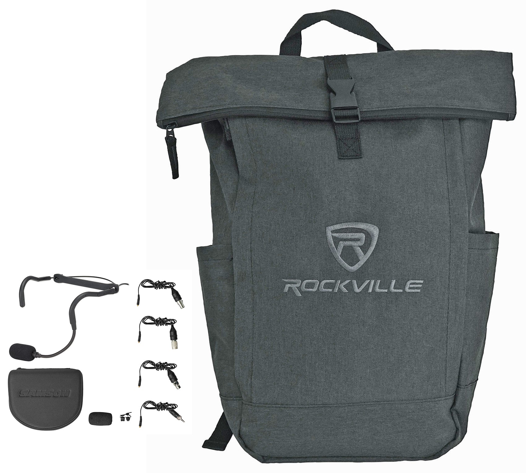 Samson QEX Fitness Headset Microphone Mic+Backpack For Yoga/Spin/Pilates