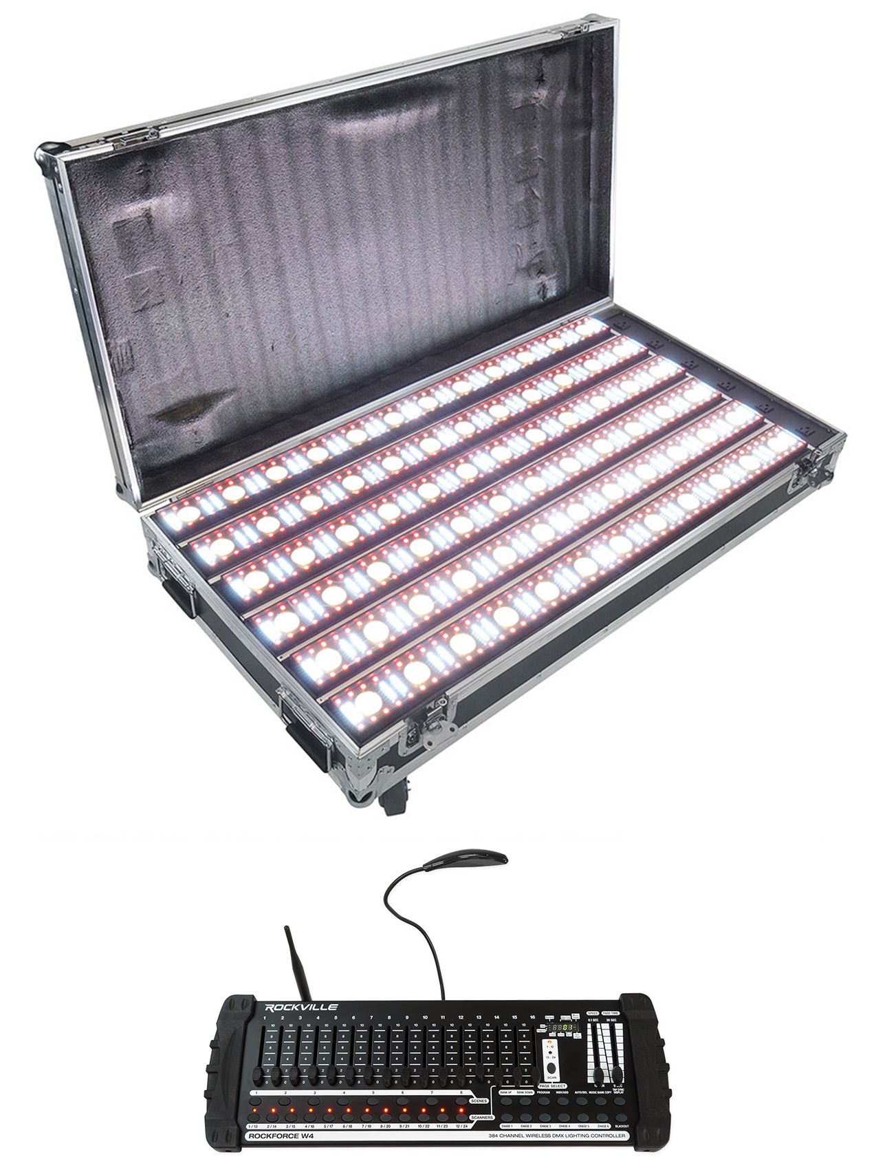 Pixel Hybrid Pack 6-Pack + ROCKFORCE W4 DMX Controller Bundle