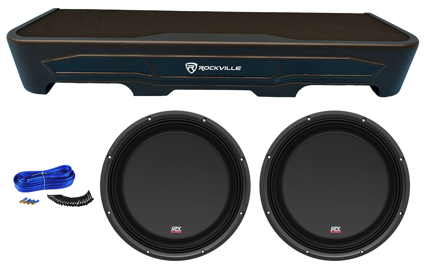 (2) MTX 12" Subwoofers+Sub Box Enclosure For 2007-2018 GMC/Chevy Crew Cab