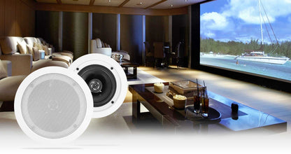 Rock Zone 8 8-Pack + HC55 White In‑Ceiling Speakers Bundle