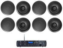 Rock Zone 8 8-Pack + HC655 Black In‑Ceiling Speakers Bundle