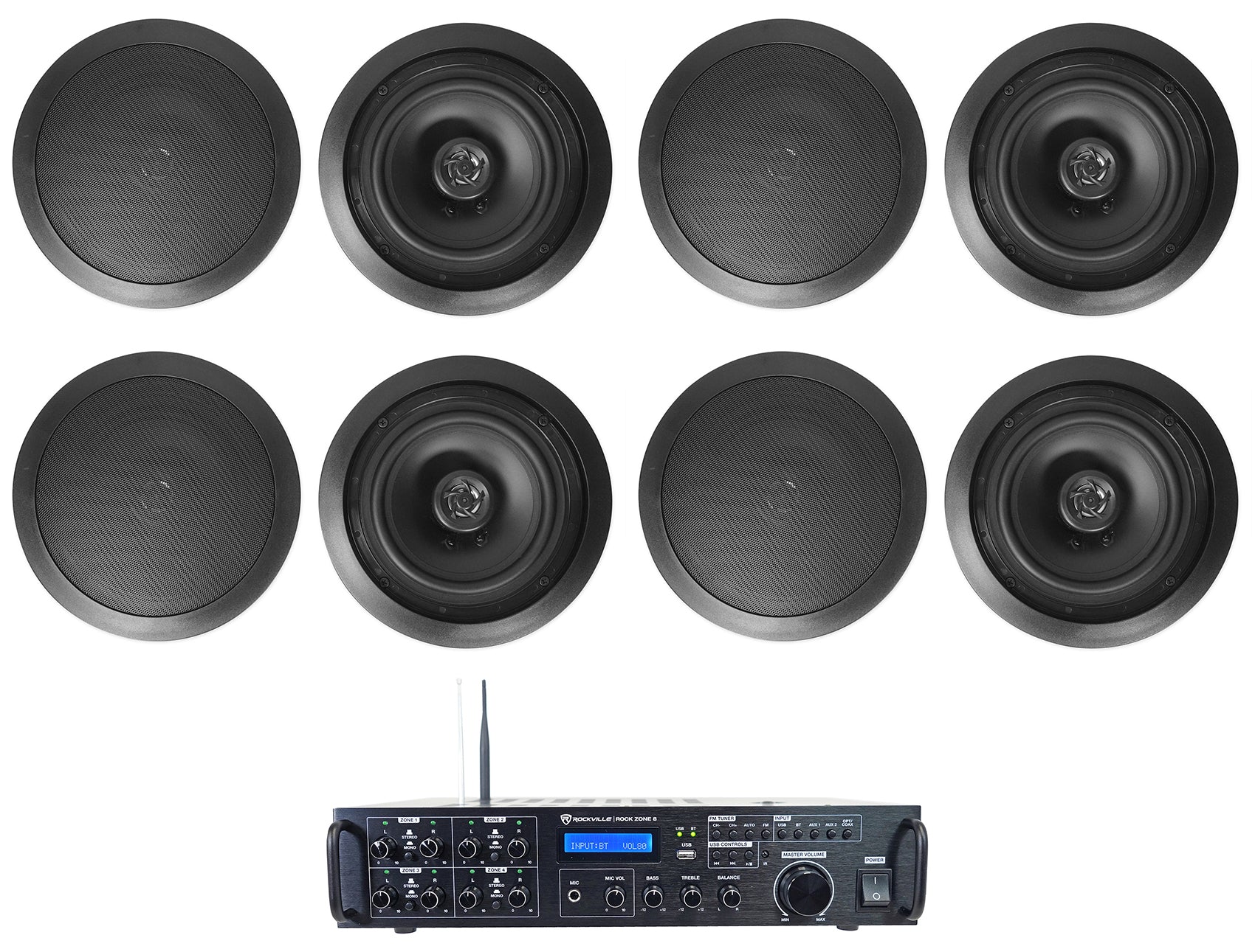 HC85 Black 8-Pack + Rock Zone 8 Receiver Bundle