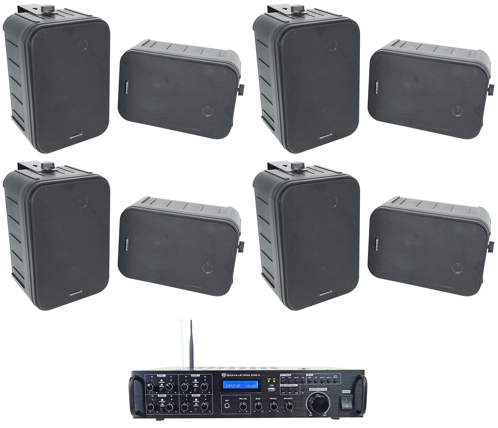 HP65S-8 Black 8-Pack + Rock Zone 8 Receiver Bundle