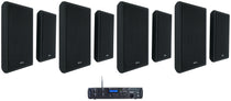 Rock Zone 8 Receiver + RockSlim Black Speakers 8-Pack Bundle