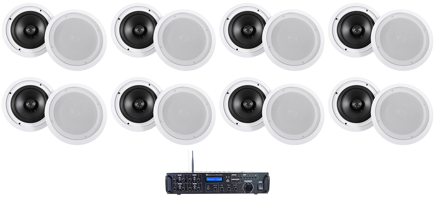 Rock Zone 8 16-Pack + HC85 White In-Ceiling Speakers Bundle
