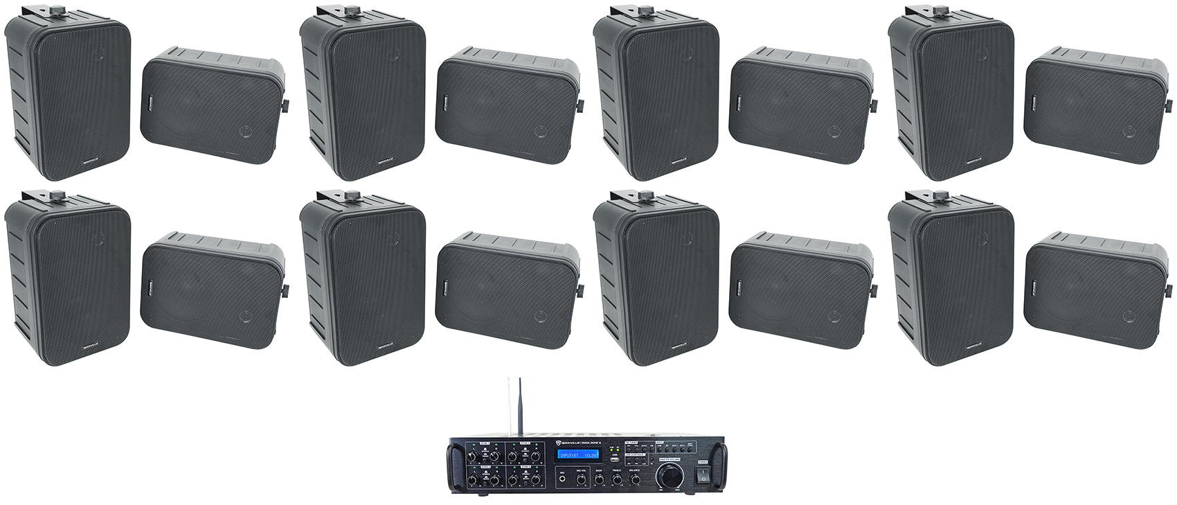 HP65S-8 Black 16-Pack + Rock Zone 8 Receiver Bundle
