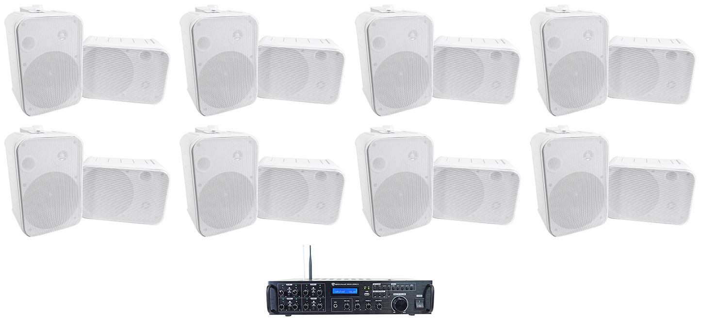 Rock Zone 8 Receiver + HP65S-8 White 8-Pack Bundle