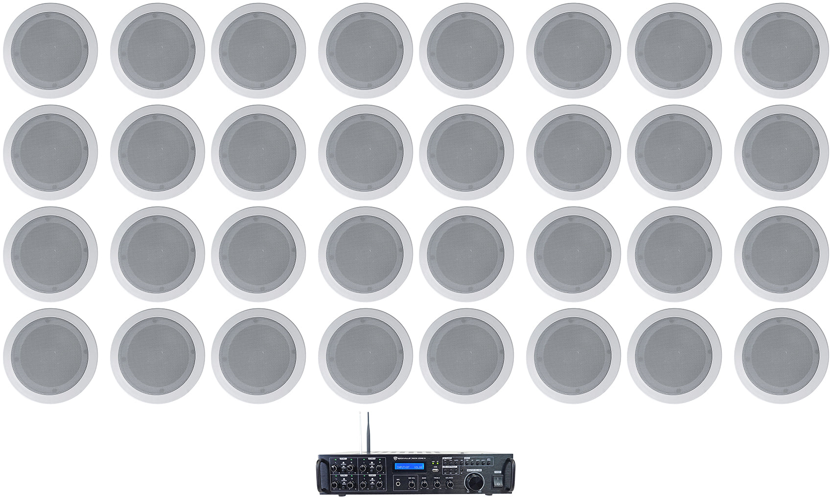 Rock Zone 8 16-Pack + HC55-16 White In‑Ceiling Speakers Bundle