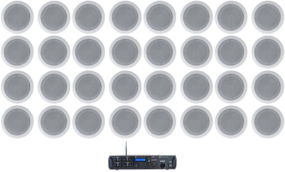 Rock Zone 8 16-Pack + HC55-16 White In‑Ceiling Speakers Bundle