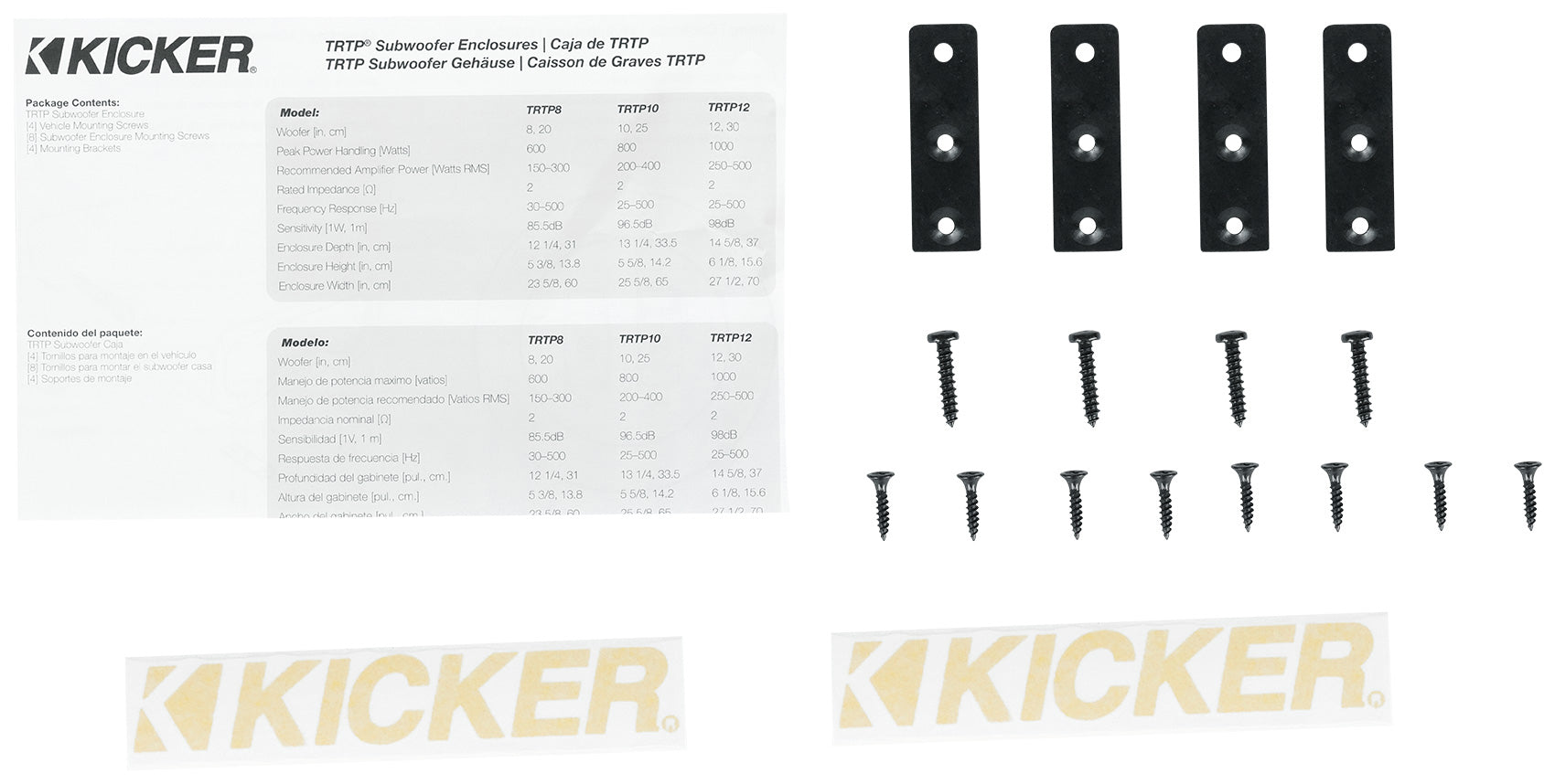KICKER 48TRTP122 TRTP 12" 1000w Down Firing Subwoofer Enclosure+Passive Radiator