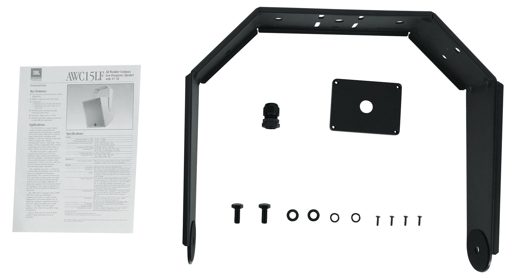 JBL AWC15LF-BK 15" Black Indoor/Outdoor 70V Surface Mount Commercial Subwoofer [Open Box]