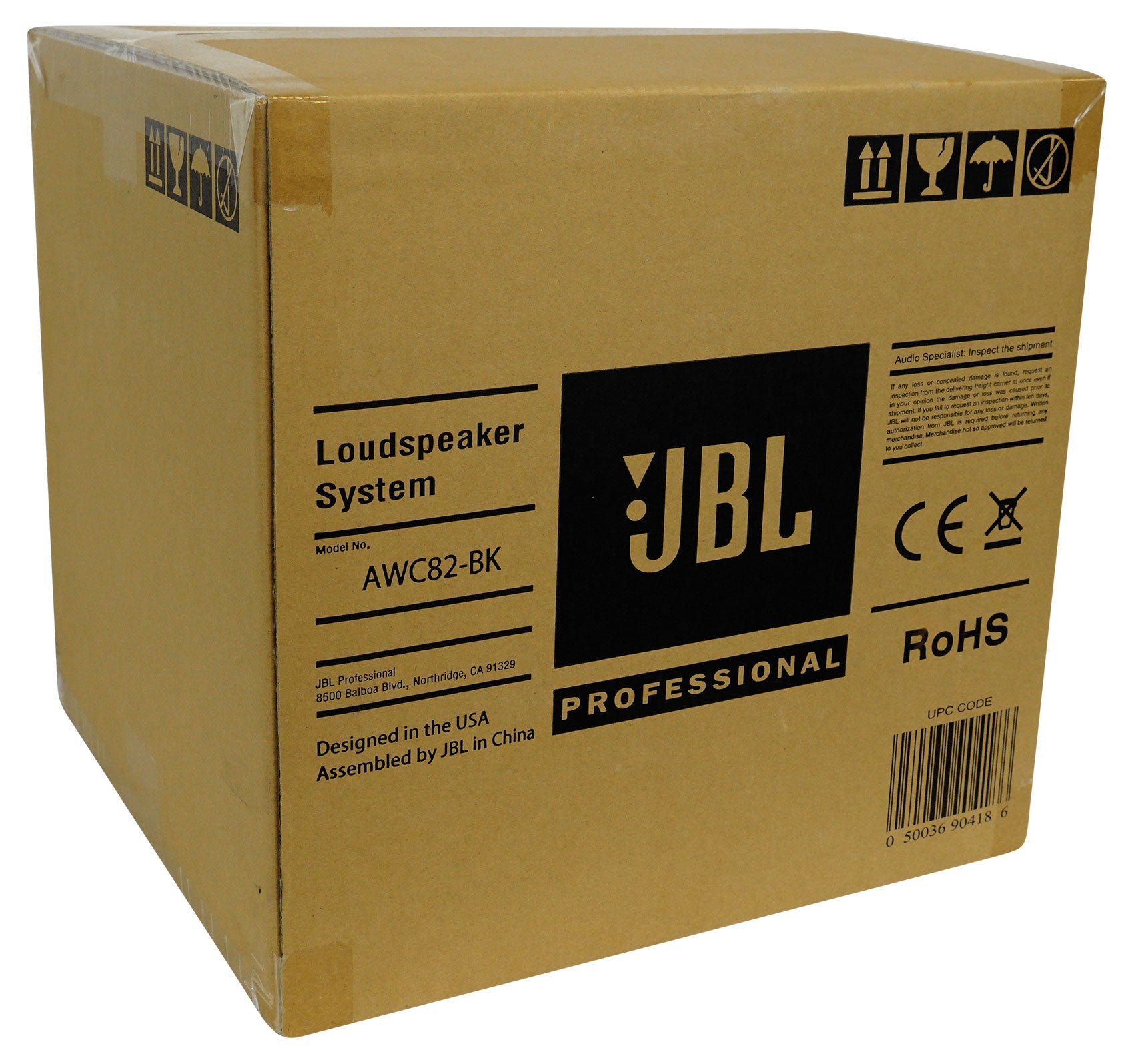 JBL AWC82-BK 8" 200w Black Indoor/Outdoor 70V Surface Mount Commercial Speaker [Open Box]