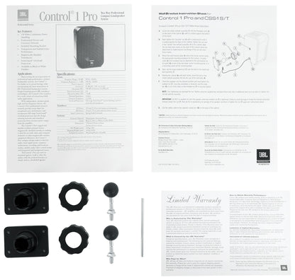 Pair JBL C1PRO Control 1 PRO Black 5.25" Wall Mount Home/Commercial Speakers [Open Box]