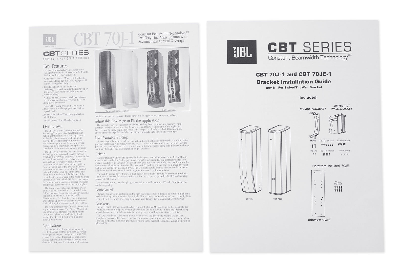 JBL CBT 70J-1-WH 500w 2-Way Swivel Wall Mount Line Array Column Speaker in White [Open Box]