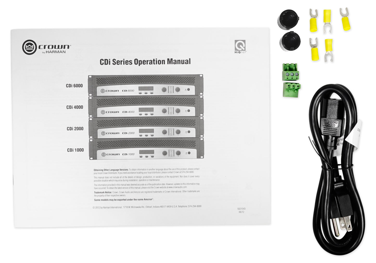 Crown CDi2000 2-Channel, 800w 2,4,8-ohm 70V/140V Commercial Power Amplifier Amp [Open Box]