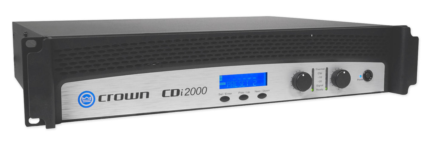 Crown CDi2000 2-Channel, 800w 2,4,8-ohm 70V/140V Commercial Power Amplifier Amp [Open Box]