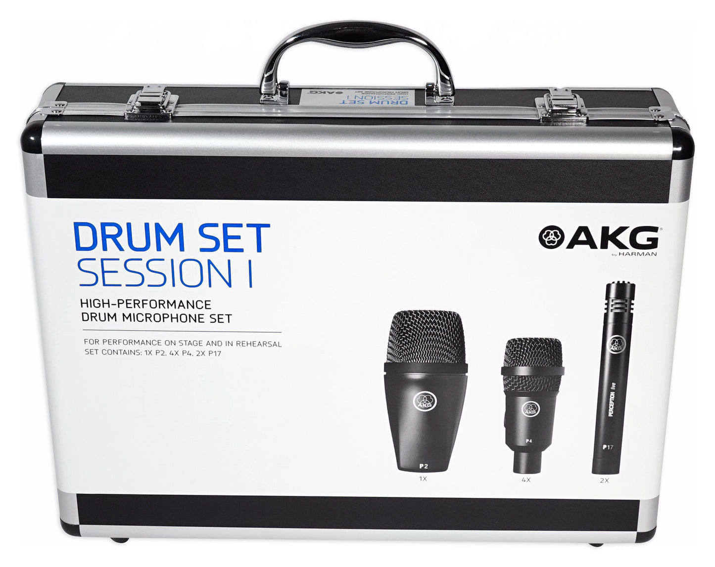 AKG Drum Set Session I (7) Microphone Kit w/ Bass/Overhead/Snare/Tom+Clamps+Case [Open Box]