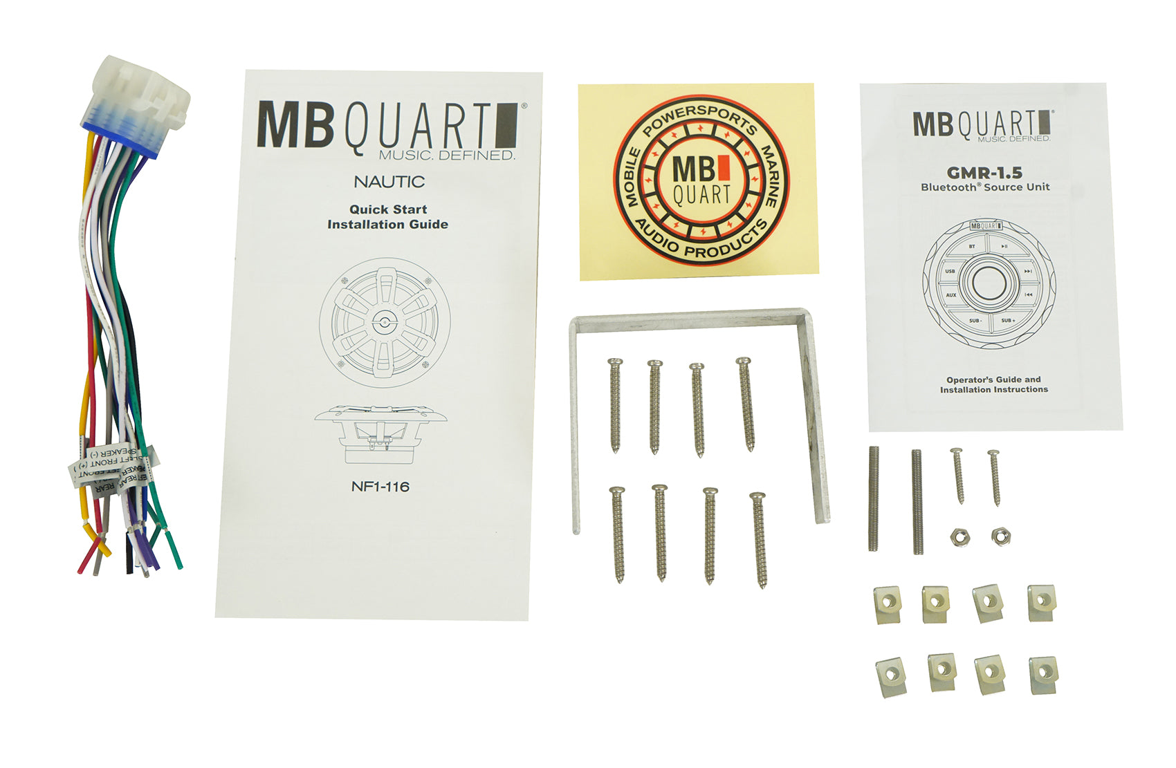 MB QUART GMR1.5S2W Marine Gauge Receiver w/ Bluetooth+(2) White 6.5" Speakers [Open Box]