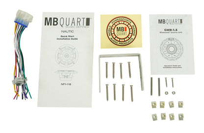 MB QUART GMR1.5S2W Marine Gauge Receiver w/ Bluetooth+(2) White 6.5" Speakers [Open Box]