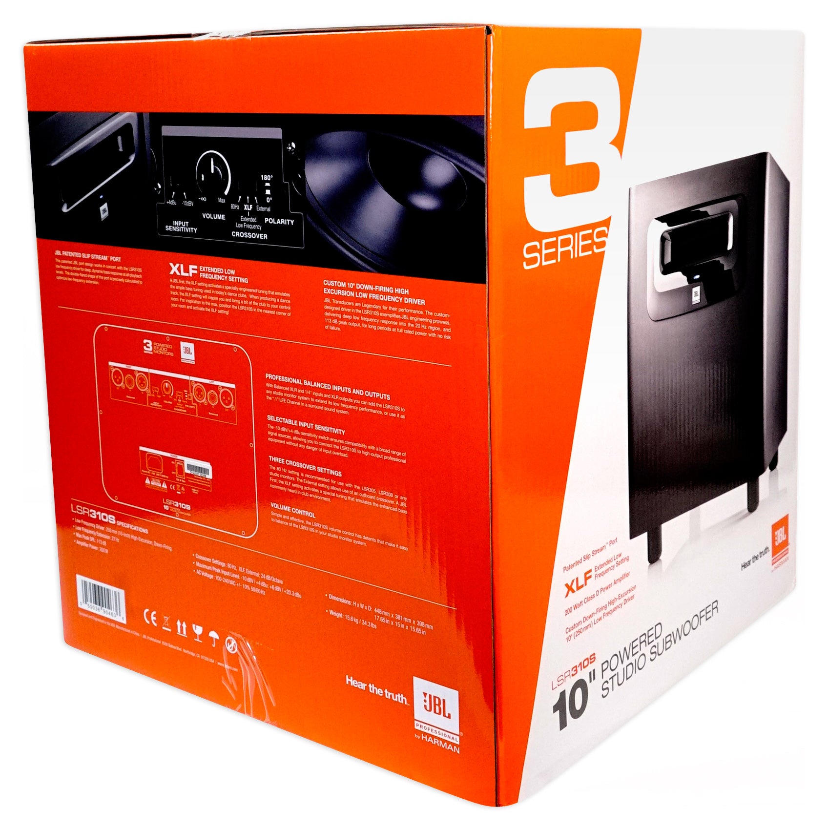 JBL LSR310S 10" 200 Watt Powered Subwoofer Ported Studio Sub w/Downfiring Driver [Open Box]