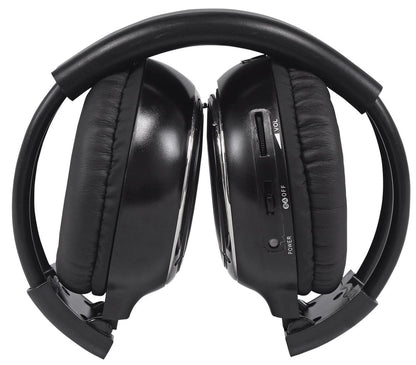 RHP91-BK Black Headrest Monitors + RFH3 IR Headphones 2-Pack Bundle